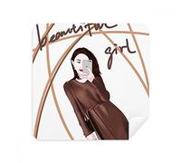 Beautiful Girl Figure Art Design Illustration Glasses Cleaning Cloth Phone Screen Cleaner Suede Fabric 2pcs
