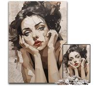 Beautiful Girl JigsawPuzzle 1000 Pieces for Adults Wooden Jigsaw Puzzles for Teenagers & Family Fun DIY Brain Teaser Game Gift 1000 PCS(75x50cm)