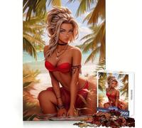 Beautiful Girl on A Beach 1000 Piece Jigsaws for Adults Puzzle Memory Power Serene Activity Seamless Fit Holiday Present (38x52cm)
