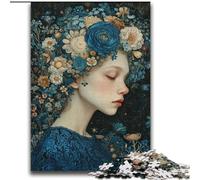 Beautiful Girl with Flowers Adult Puzzles 2000 Pieces, Brain Intelligence Challenge Addictive Toys Birthday Gifts for Age 14+ (70x100cm)
