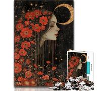 Beautiful Girl with Flowers Jigsaw Puzzles 1000 Pieces for Adults Teens,Challenging Game Gifts for Is Ideal As A Gift for The Whole Family 50x75cm