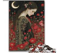 Beautiful Girl with Flowers Jigsaw Puzzles for Teenagers 2000, Pattern Assembly Deal As Gifts for The Whole Family Suitable for And 14 (70x100cm)