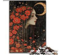 Beautiful Girl with Flowers Jigsaws Puzzles 1000 Pieces for Adults Gifts, Challenging Game And Family Play Educational Game for Birthday, Chrismas (26x38cm)