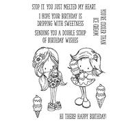 Beautiful Girls and Ice Cream Dies and Stamp Sets for Card Making DIY Scrapbooking Embossing Stencil Die Cuts Punch Template Mould You Cool Than Ice Cream Words Clear Silicone Seal Stamp Cutting Dies