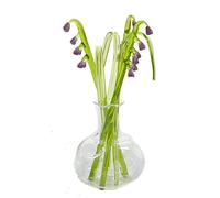 Beautiful Glass Ornament Sculpture Lavender Flowers In Vase