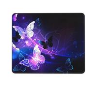 Beautiful Glowing Butterfly Enhanced Control Mouse Pad with Lock Stitch Edge Large Thick Non-Slip Desk Mat for Office Task