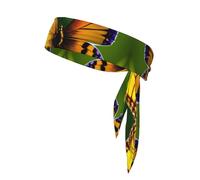 Beautiful Glowing Butterfly Print Sport Head Ties Headbands Bandanas Workout Hair Band Athletic Sweatbands for Running Tennis