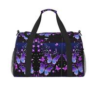 Beautiful Glowing Butterfly Print Weekender Bag,Holdall Handbag & Shoulder Bag for Travel Fitness