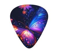 Beautiful glowing butterfly Printed Guitar Picks 12-Piece Set - Comfortable, Versatile Plectrum for All Guitar Styles & Players