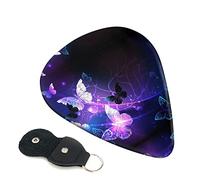 Beautiful Glowing Butterfly Set Of 6 Guitar Plectrums For Acoustic Guitar, Electric Guitar, Bass, Ukulele - Thin, Medium And Thick.