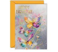 Beautiful Gold Birthday Cards for Women Her, Beautiful Butterflies
