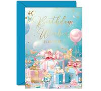 Beautiful Gold Birthday Cards for Women Men - Fantastic Golden Presents - Elegant Traditional Pretty Birthday Card for Her Him Family Friend Colleague, A5 Gorgeous Greeting Cards Gift