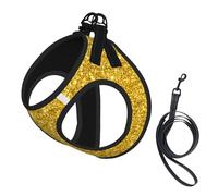 Beautiful Gold Bling Glitter Sparkles Pattern Small Pet Towing Vest, Adjustable Straps, Easy to Walk, Soft and Breathable Straps, Suitable for Small Dogs and Cats, Etc