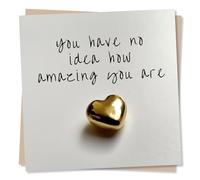 Beautiful Gold Heart Birthday Card - "You Have No Idea How Amazing You Are" - For Friends, Family and Loved Ones - Made in UK