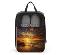 Beautiful Gold Sunset Shoe Bag Shoe Bags for Travel Waterproof Shoe Bag Shoes Storage Organizer with Zipper & Handle Sneaker Bag Shoe Pouch Golf Shoe Bag Soccer Cleat Bag, style, One Size, Shoe Bags