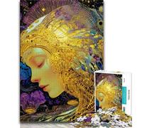 Beautiful Golden Girl 1000 Piece Jigsaw Puzzles for Teenagers,Stress Reliever Staycation Kill Time with Matching Poster And Trivia Sheet 38x26cm