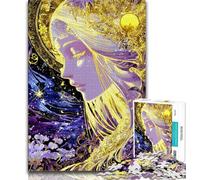 Beautiful Golden Girl JigsawPuzzle 1000 Pieces for Teenagers,Challenging Game And Family Play Wall Decoration Unique Birthday And Xmas Gifts 38x26cm