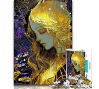 Beautiful Golden Girl Puzzles for Teenagers Teens 1000pc Puzzle,Brain Teaser Game Wall Decoration Unique Birthday And Xmas Gifts (38x26cm)