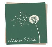 Beautiful Good Luck or Positivity or Support Card For Friend Or Loved One - Make A Wish - Dandelion, Nature - For Bestie, Special Someone, Relative, Family, Women, Men