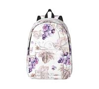 Beautiful Grape Leaves Canvas Backpack Travel Laptop Bag, Water Protection And Ergonomic Straps For Business Work For College, Black, M