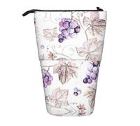 Beautiful Grape Leaves Cute Standing Pencil Holder,Telescopic Pouch Pop Up Bag,Stationery Box for Students,Girls,Boys