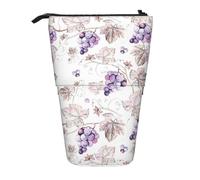 Beautiful Grape Leaves Print Standing Pencil Case Telescopic Pencil Bag Pop Up Pencil Pouch Pen Pouch Makeup Cosmetics Bag