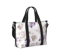 Beautiful Grape Leaves Print Travel Duffle Bag,Handheld Shoulder Weekender Overnight Bag for Travel,Gym,Yoga