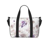 Beautiful grape leaves Print Weekender Bag Sport Gym Bag Women Men Hospital Bag Personal Travel Bag Carryon Bag, Black, One Size, Black, One Size