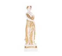 BEAUTIFUL GREEK STATUES Demeter Goddess of the harvest and agriculture Alabaster Statue Gold Tone 6.2 Inches