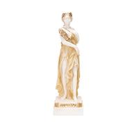 BEAUTIFUL GREEK STATUES Demeter Goddess of the harvest and agriculture Alabaster Statue Gold Tone 9.25 Inches