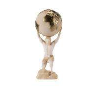 BEAUTIFUL GREEK STATUES Titan Atlas Alabaster Greek Statue Sculpture Ancient Greek Artifact Gold Tone 7 Inches