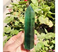 Beautiful Green Fluorite Crystal Point Hexagonal Column Ornaments Quartz Rod Home Decoration Gifts (Size : 10-11cm)