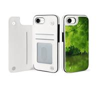 Beautiful Green Nature Printed Wallet Case for iPhone 16 E - Flip Leather Wallet Phone Cases Cover with Card Slots