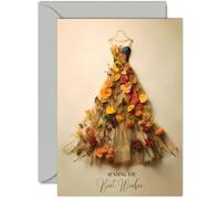 Beautiful Greeting Card for Women - Flower Dress - Gorgeous Birthday Card for Friend Family Colleague Daughter Mum Sister Nan Grandma Cousin, A5 Greeting Cards Gift