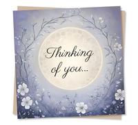 Beautiful Grief or Sympathy Card For Loss of A Loved One - Full Moon, Dusk - Thinking Of You - For Relative, Friend, Colleague