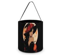 Beautiful Halloween Witch1 Cute Easter Basket Bucket Bag for Easter Egg Hunts Party Favor Decoration