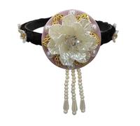 Beautiful Hanbok Hair Hoop With Pearls Traditional Korean Hairpiece Handmade Headwear For Cultural Event And Daily Wear Flower Pearls Hair Hoop