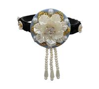 Beautiful Hanbok Hair Hoop With Pearls Traditional Korean Hairpiece Handmade Headwear For Cultural Event And Daily Wear Flower Pearls Hair Hoop