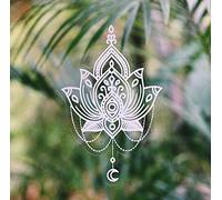 Beautiful Hand Designed Mandala Sticker White Lotus Flower - 6" Tall Vinyl Decal - Waterproof, Suitable for Outdoors, car Windows, ipads, Laptops, Water Bottles. Made in USA