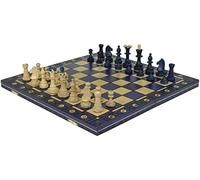 Beautiful Handcrafted Wooden Chess Set with Wooden Board and Handcrafted Chess Pieces - Gift idea Products (16" (40 cm) Blue)