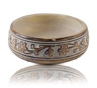 Beautiful Handmade 15 x 5 cms Decorative Mango Wood Snack Serving Bowl For Dry Fruits Chips Coffee Table Countertop Display Key Bowl Tabelware Kitchen Living Room Home Decor Accents Dinnerware (White)