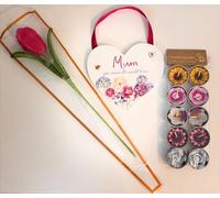 Beautiful Handmade Tulip Flower Pack of Flower Decorative Lights for a warm glow Lovely plaque home decoration birthday gifts for women love presents for women mum mother's day