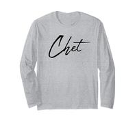 Beautiful Handwritten Font Chet Calligraphy Long Sleeve T-Shirt