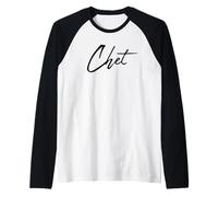 Beautiful Handwritten Font Chet Calligraphy Raglan Baseball Tee