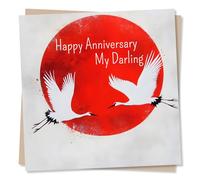 Beautiful Happy Anniversary Card For a Loved One - My Darling, Sweetheart - Birds, Flying - Nature - For a Special Someone, Husband, Wife, Other Half