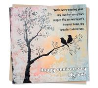 Beautiful Happy Anniversary Card For Your Special Someone - My Love For You Grows Deeper - Nature - Engagement, Marriage - For a Wonderful Pair, Husband, Wife, Boyfriends, Girlfriends