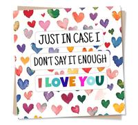 Beautiful Happy Anniversary or Birthday Card For a Loved One - Just In Case I Don't Say It Enough I Love You - Affection - For Your Partner, Other Half, Husband, Wife, Girlfriend, Boyfriend