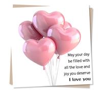 Beautiful Happy Anniversary or Birthday Card For A Loved One - May Your Day Be Filled With Joy - I Love You - Balloons - For Special Someone, Bestie, Friend, Family, Relative, Husband, Partner, Wife