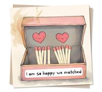 Beautiful Happy Anniversary or Birthday Card For a Loved One - Online Dating, Tinder, Hinge - So Glad We Matched - For Your Partner, Other Half, Husband, Wife, Girlfriend, Boyfriend, Sweetheart