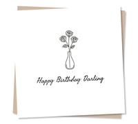 Beautiful Happy Birthday Card for a Loved One - Darling, Flowers, Roses - for a Special Someone, Husband, Wife, Other Half, Bestie, Sweetheart